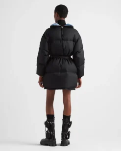 Mujer Prada COLECCIÓN FEMENINA|ROPA DE ABRIGO^Abrigo Con Capucha De Plumón Y Gabardina De Re-nylon