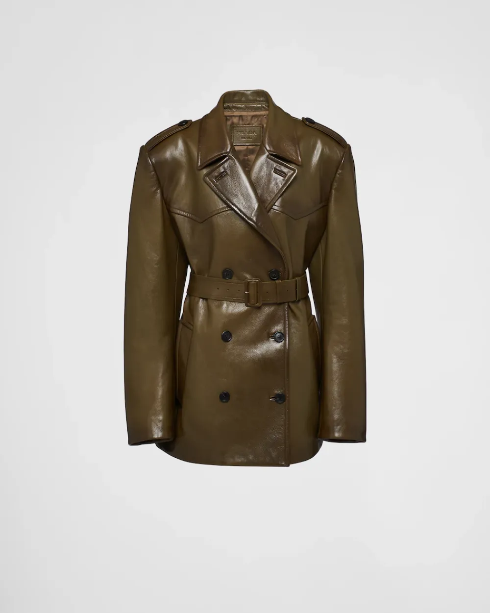 Mujer Prada ROPA DE PIEL^Abrigo Cruzado De Piel