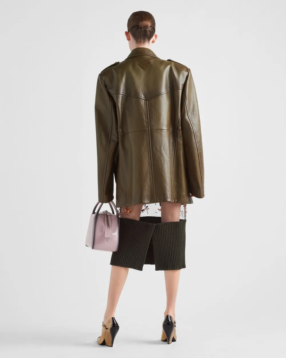 Mujer Prada ROPA DE PIEL^Abrigo Cruzado De Piel