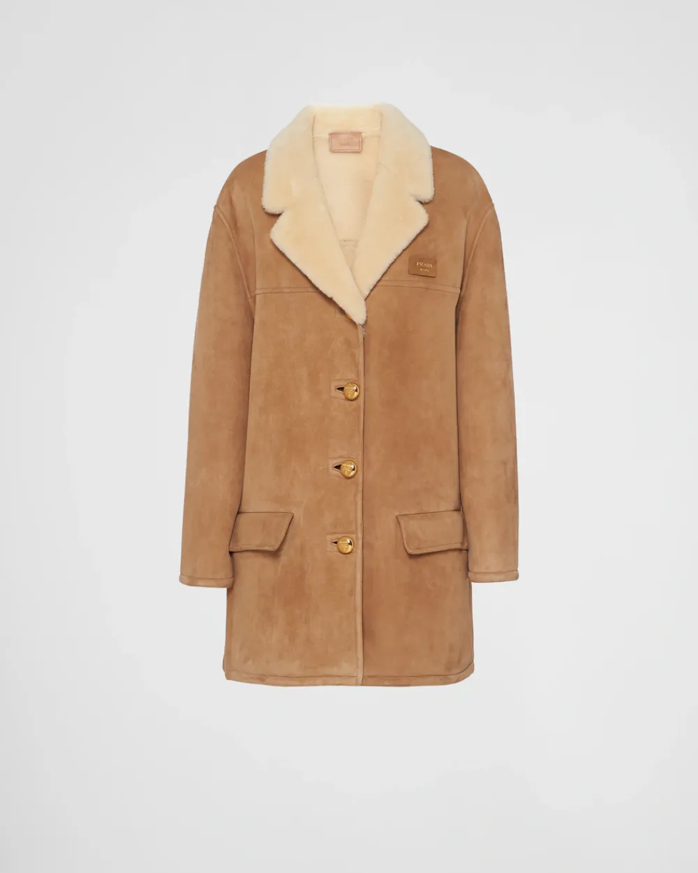 Mujer Prada ROPA DE PIEL^Abrigo De Borreguillo