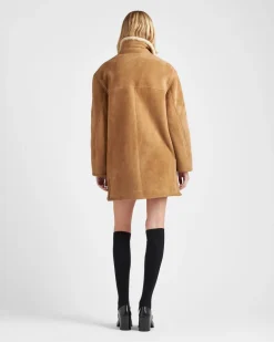 Mujer Prada ROPA DE PIEL^Abrigo De Borreguillo