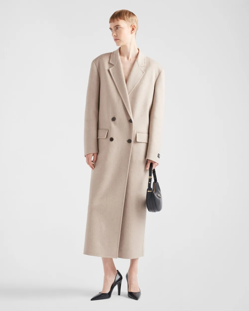 Mujer Prada CHAQUETAS Y ABRIGOS^Abrigo De Botonadura Doble En Cachemir De Terciopelo