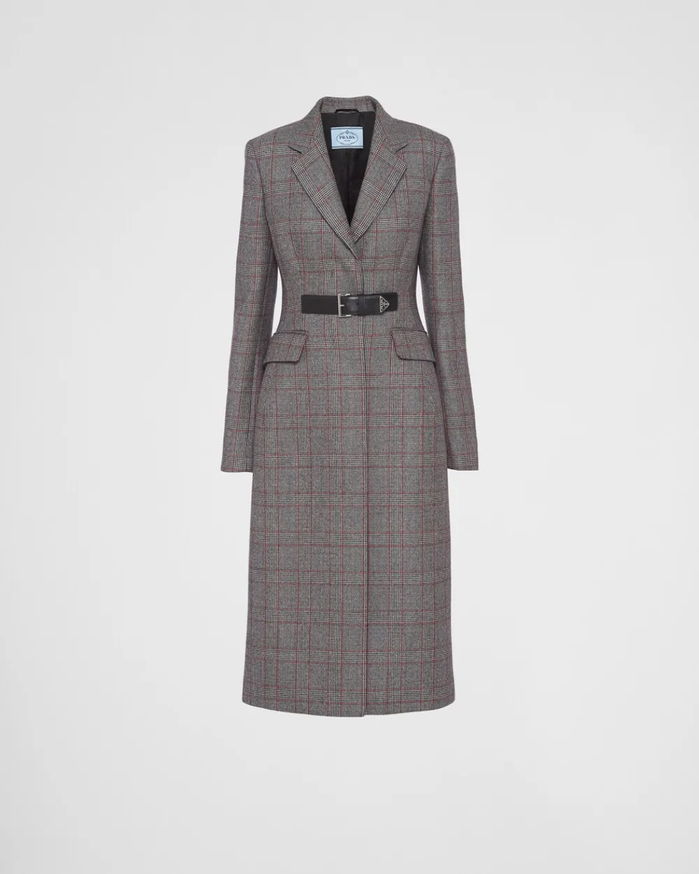 Mujer Prada CHAQUETAS Y ABRIGOS^Abrigo De Botonadura Simple De Mouliné Príncipe Gales