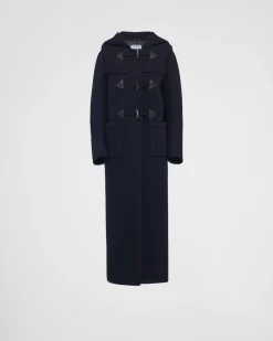 Mujer Prada CHAQUETAS Y ABRIGOS^Abrigo De Botonadura Simple En Paño De Terciopelo