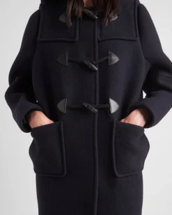 Mujer Prada CHAQUETAS Y ABRIGOS^Abrigo De Botonadura Simple En Paño De Terciopelo