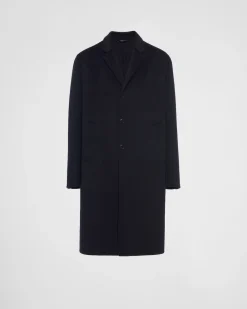 Hombre Prada CHAQUETAS Y ABRIGOS^Abrigo De Mezcla De Lana Con Cruzado Simple