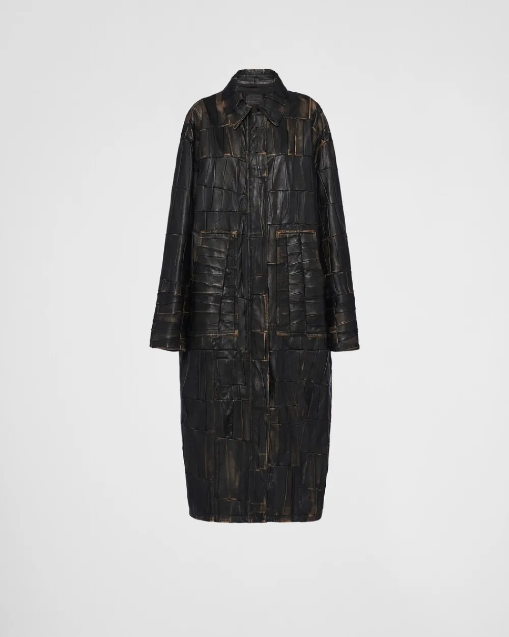 Mujer Prada ROPA DE PIEL^Abrigo De Patchwork De Napa