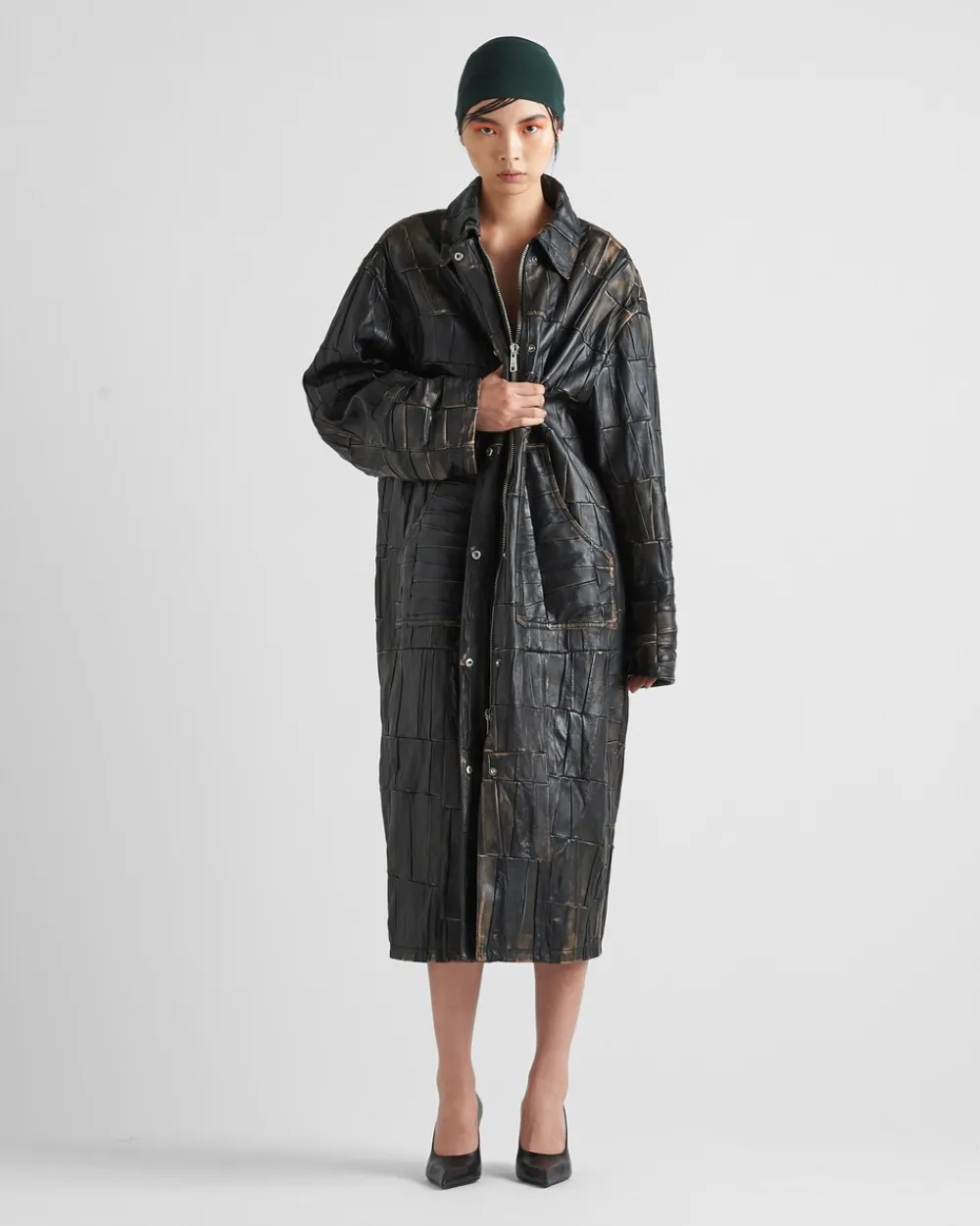 Mujer Prada ROPA DE PIEL^Abrigo De Patchwork De Napa
