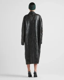 Mujer Prada ROPA DE PIEL^Abrigo De Patchwork De Napa