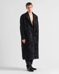 Hombre Prada ROPA DE PIEL^Abrigo De Piel De Botonadura Simple