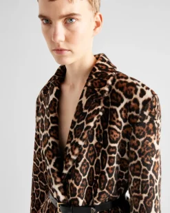 Mujer Prada ROPA DE PIEL^Abrigo De Piel De Oveja Estampada