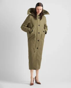 Mujer Prada CHAQUETAS Y ABRIGOS^Abrigo De Satén Y Algodón