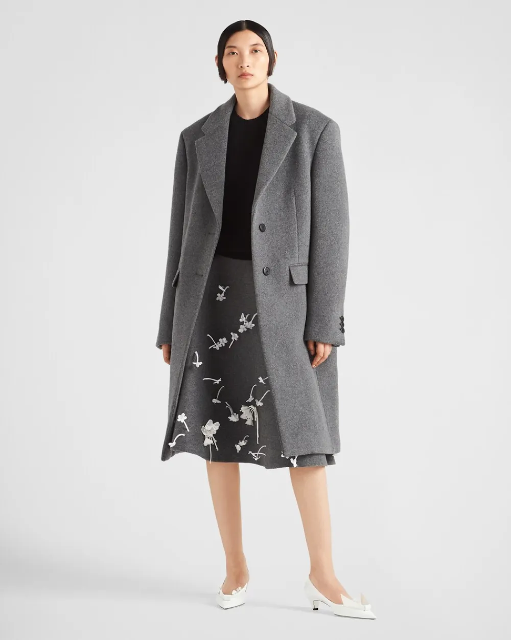 Mujer Prada CHAQUETAS Y ABRIGOS^Abrigo De Terciopelo De Botonadura Simple