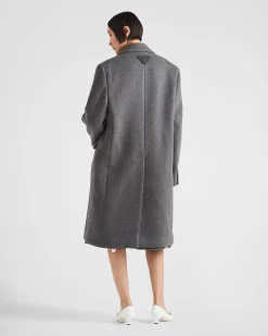 Mujer Prada CHAQUETAS Y ABRIGOS^Abrigo De Terciopelo De Botonadura Simple