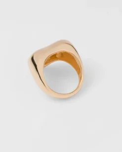 Mujer Prada COLECCIÓN DE JOYERÍA ELEGANTE^Anillo Eternal Gold De Oro Amarillo