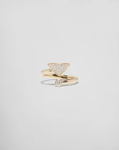 Mujer Prada COLECCIÓN DE JOYERÍA ELEGANTE^Anillo Tú Y Yo Eternal Gold: Oro Y Diamantes
