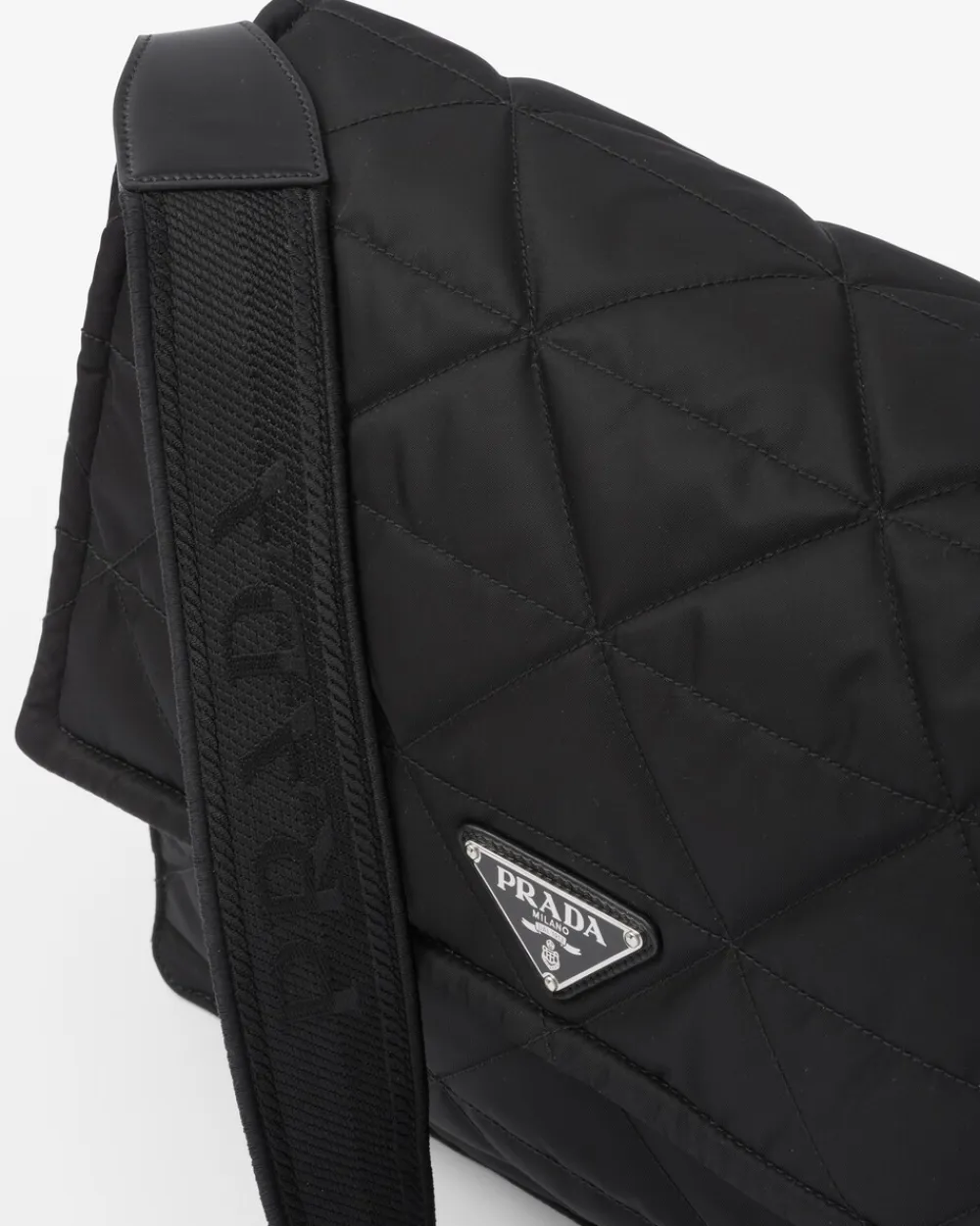 Hombre Prada COLECCIÓN MASCULINA|BOLSOS MENSAJEROS^Bandolera De Re-nylon Con Pespuntes