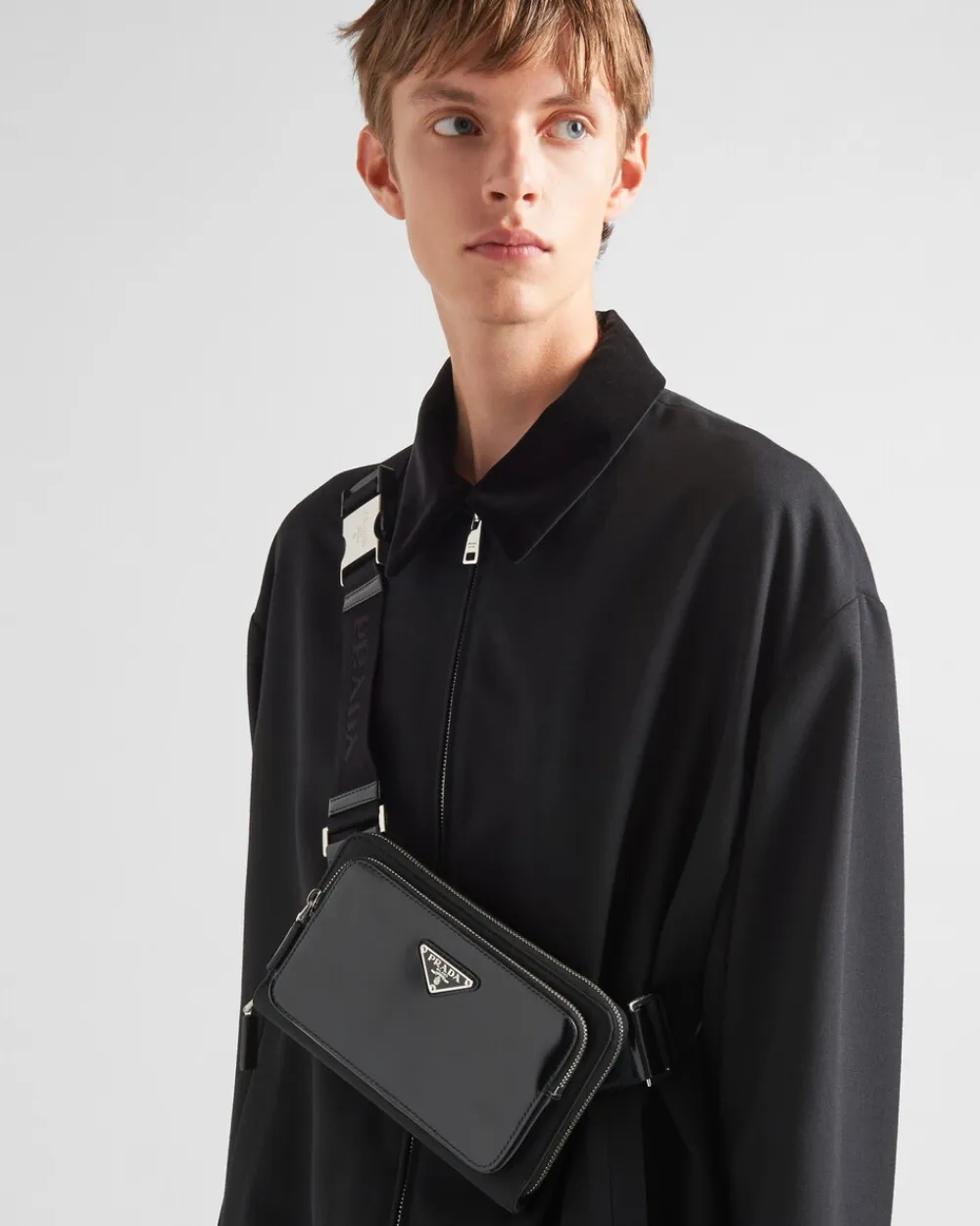 Hombre Prada MOCHILAS Y RIÑONERAS^Bandolera De Re-nylon Y Piel Cepillada