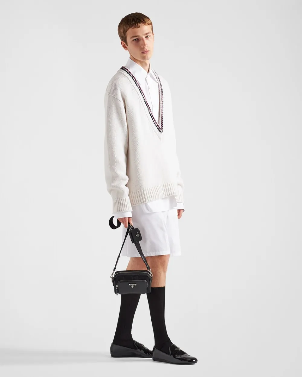 Hombre Prada BOLSOS MENSAJEROS^Bandolera De Re-nylon Y Piel Cepillada
