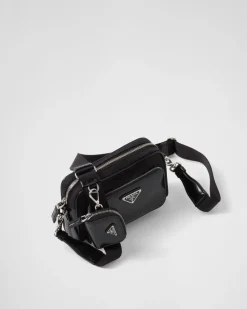Hombre Prada BOLSOS MENSAJEROS^Bandolera De Re-nylon Y Piel Cepillada