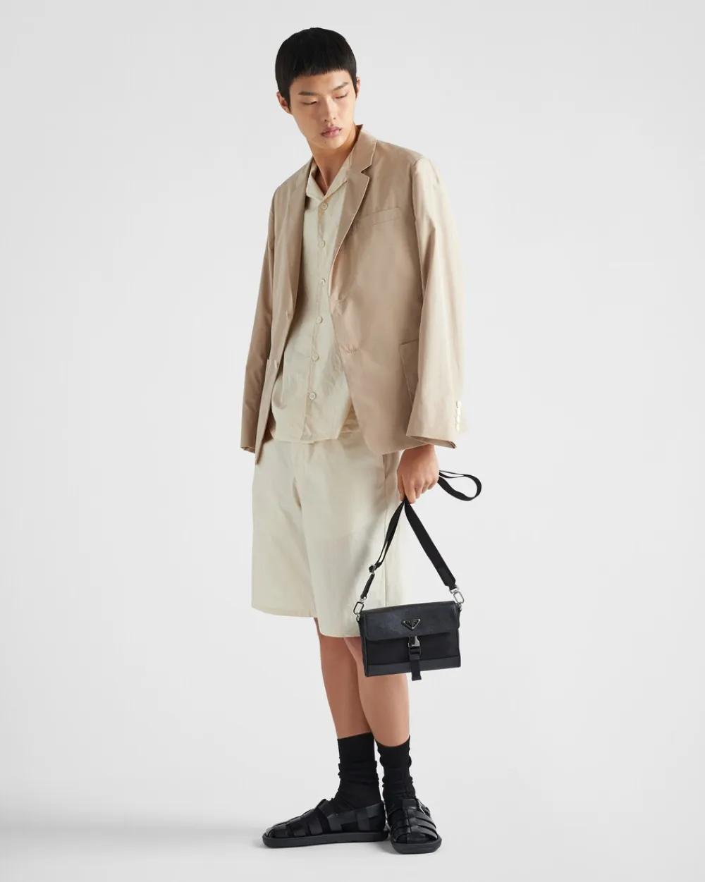 Hombre Prada BOLSOS MENSAJEROS^Bandolera De Re-nylon Y Piel Saffiano