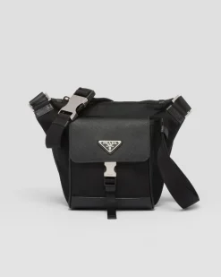 Hombre Prada BOLSOS MENSAJEROS^Bandolera De Re-nylon Y Piel Saffiano