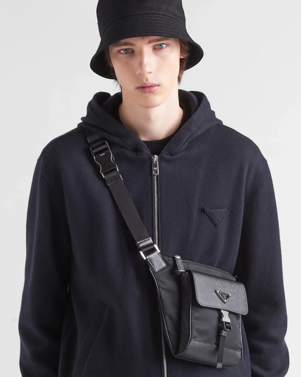 Hombre Prada BOLSOS MENSAJEROS^Bandolera De Re-nylon Y Piel Saffiano