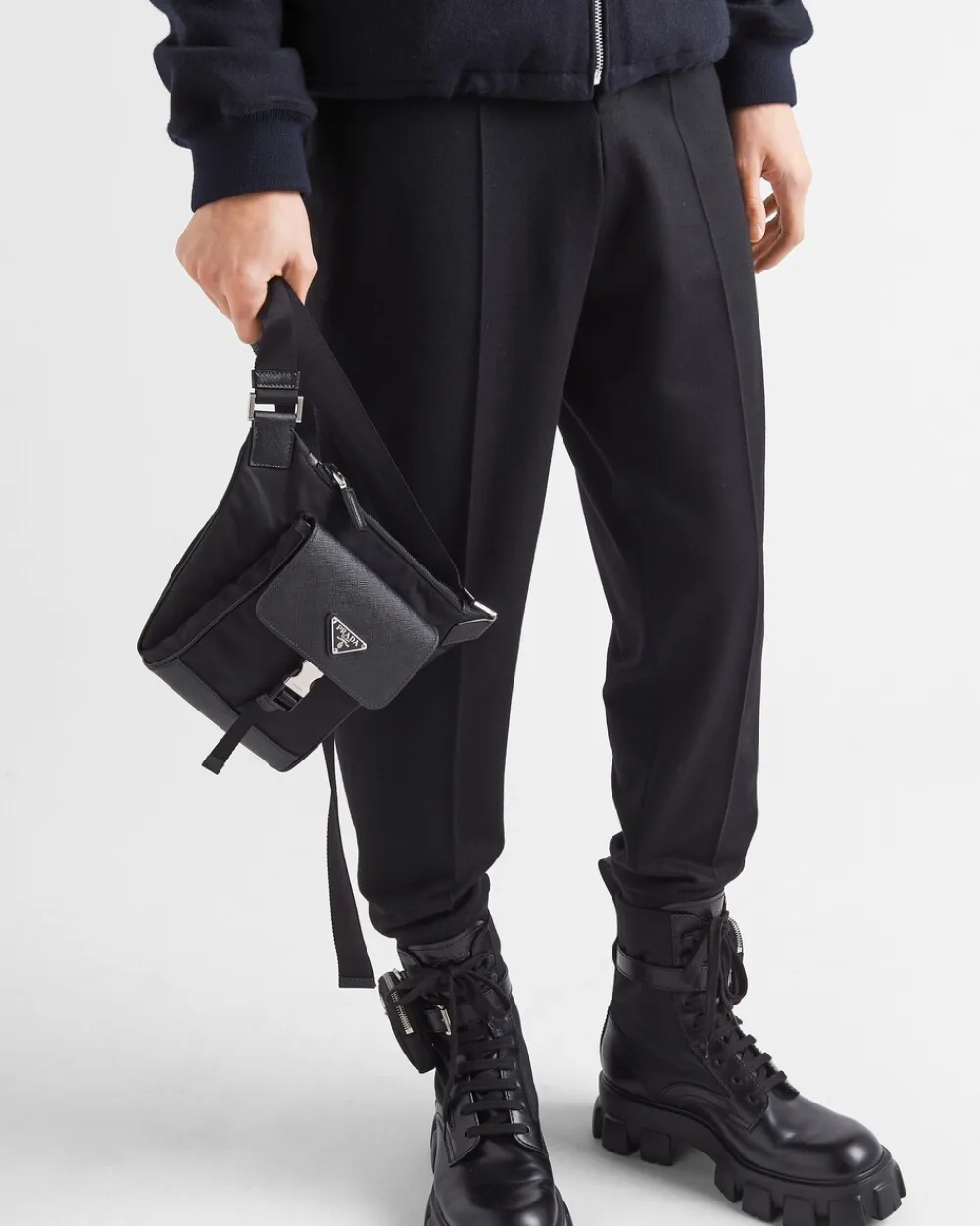 Hombre Prada BOLSOS MENSAJEROS^Bandolera De Re-nylon Y Piel Saffiano