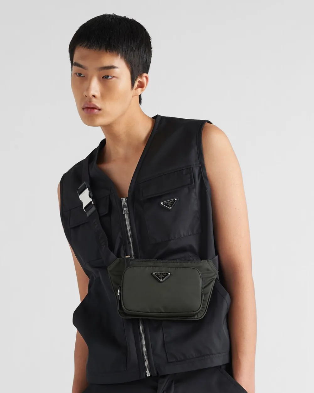 Prada COLECCIÓN MASCULINA^Bandolera De Re-nylon Y Piel Saffiano