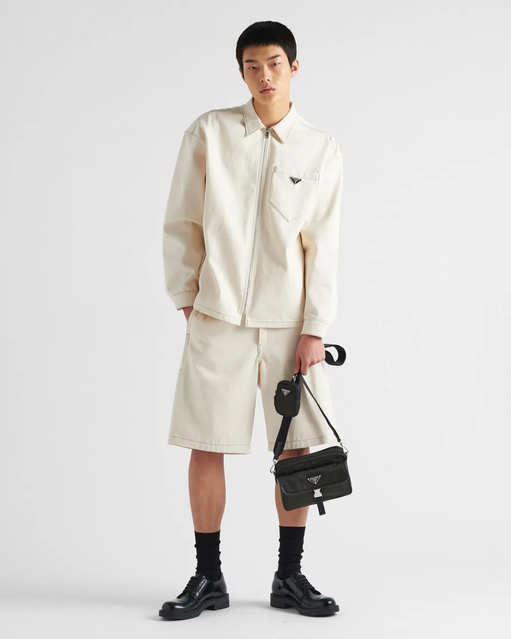 Hombre Prada COLECCIÓN MASCULINA|BOLSOS MENSAJEROS^Bandolera De Re-nylon Y Piel Saffiano