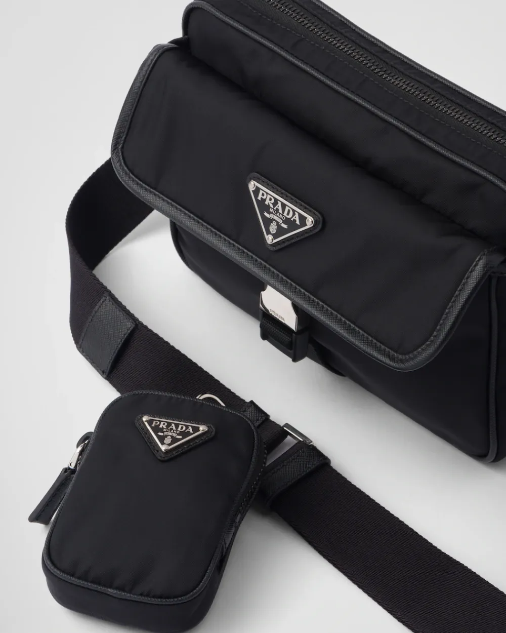 Hombre Prada COLECCIÓN MASCULINA|BOLSOS MENSAJEROS^Bandolera De Re-nylon Y Piel Saffiano