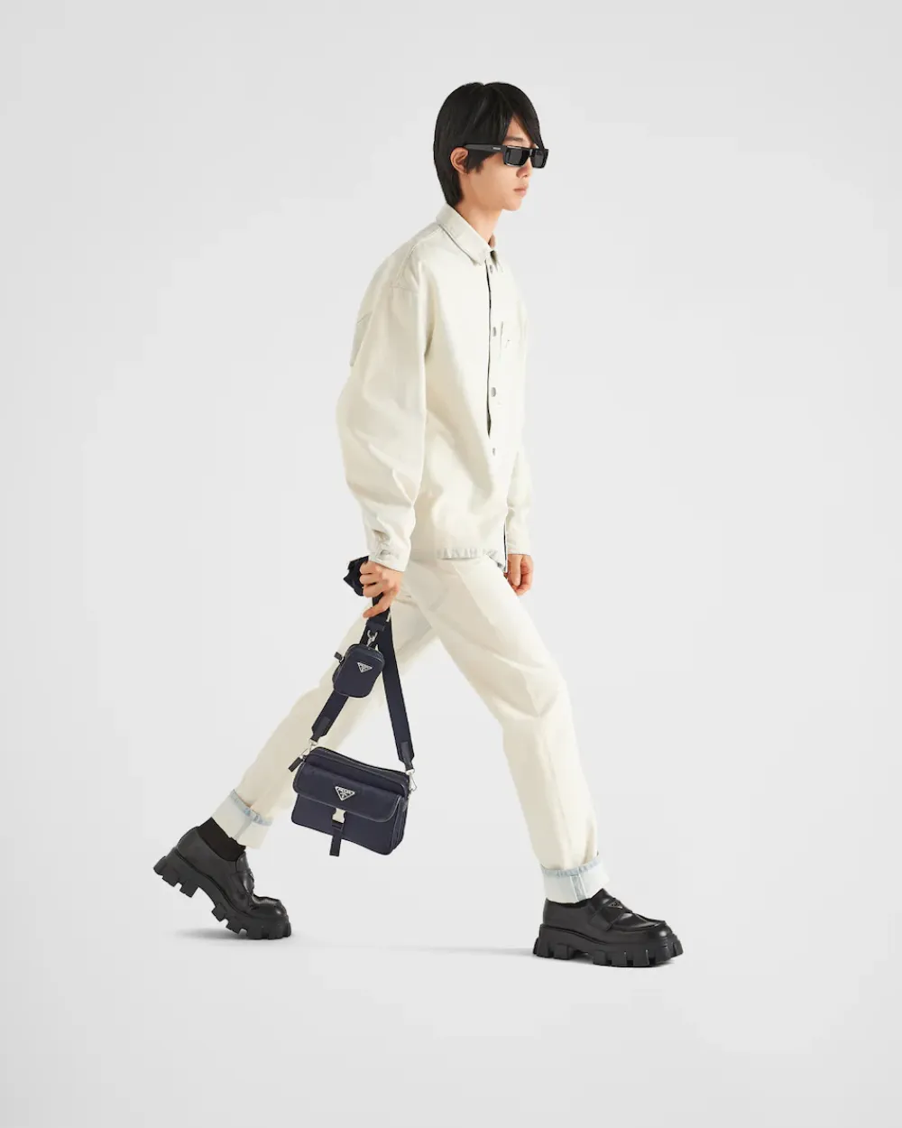 Hombre Prada COLECCIÓN MASCULINA|BOLSOS MENSAJEROS^Bandolera De Re-nylon Y Piel Saffiano