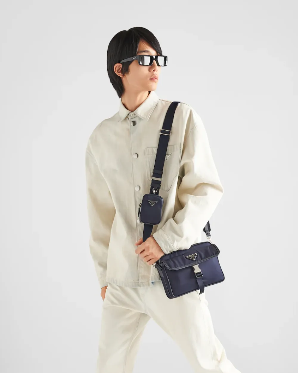 Hombre Prada COLECCIÓN MASCULINA|BOLSOS MENSAJEROS^Bandolera De Re-nylon Y Piel Saffiano