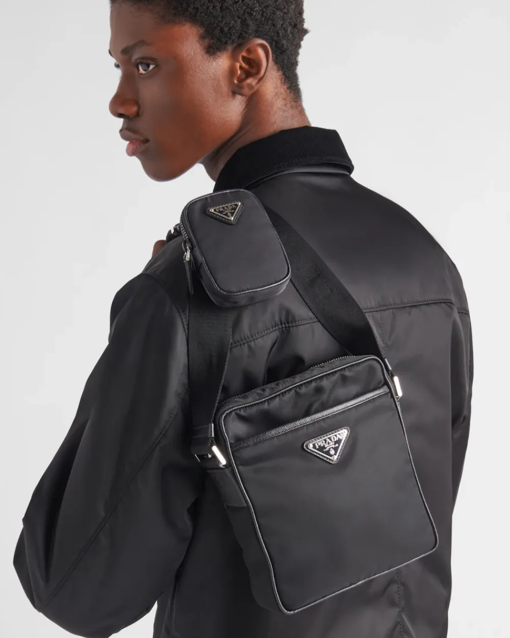 Hombre Prada COLECCIÓN MASCULINA|BOLSOS MENSAJEROS^Bandolera De Re-nylon Y Piel Saffiano