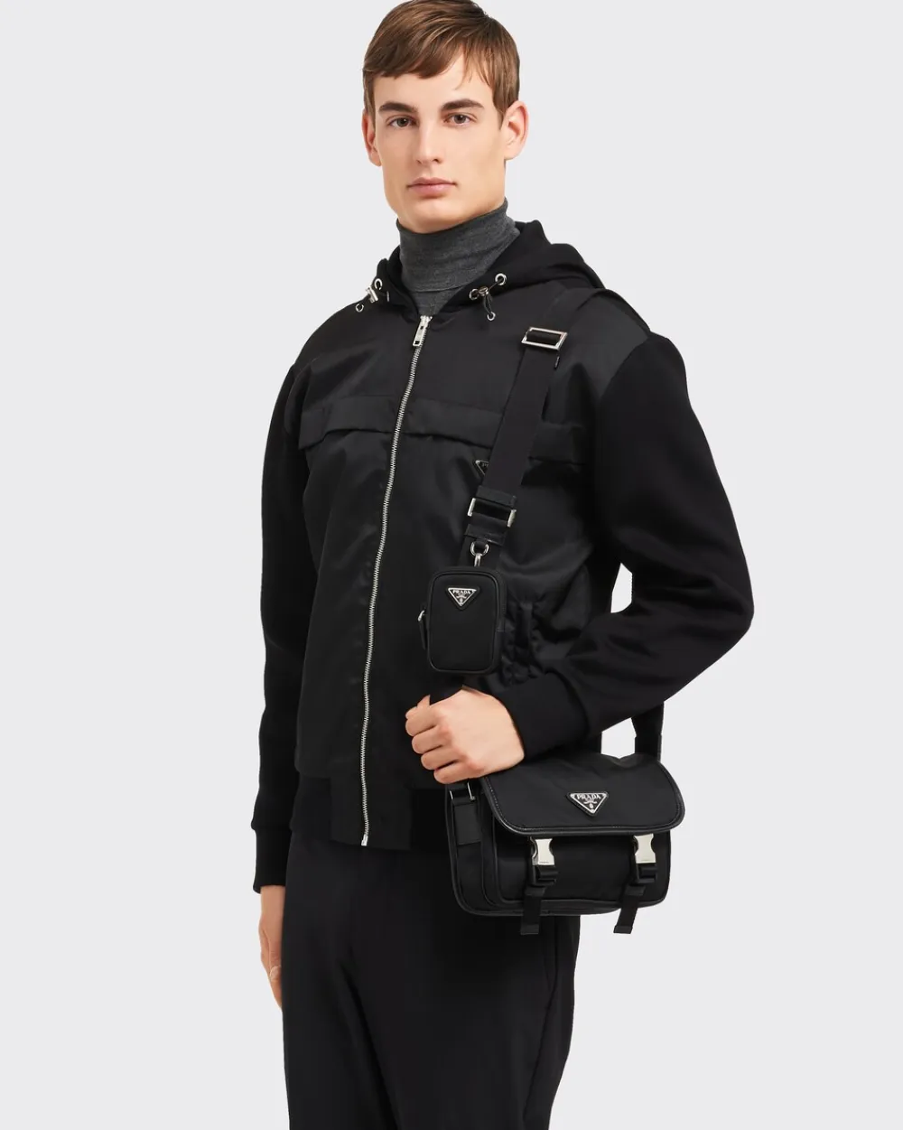 Prada COLECCIÓN MASCULINA^Bandolera De Re-nylon Y Piel Saffiano