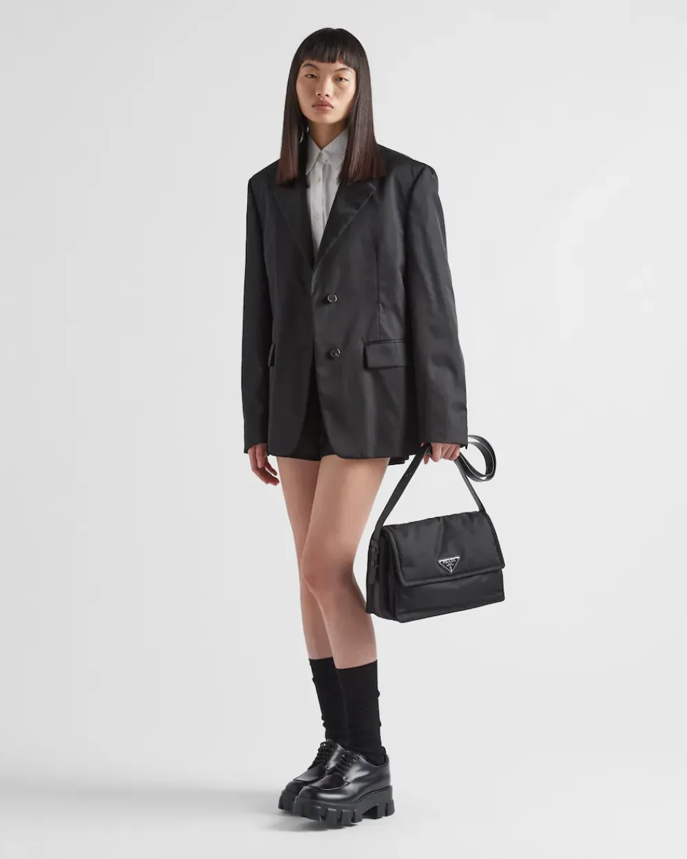 Mujer Prada COLECCIÓN FEMENINA|BOLSOS DE HOMBRO^Bandolera Mediana De Re-nylon Acolchado