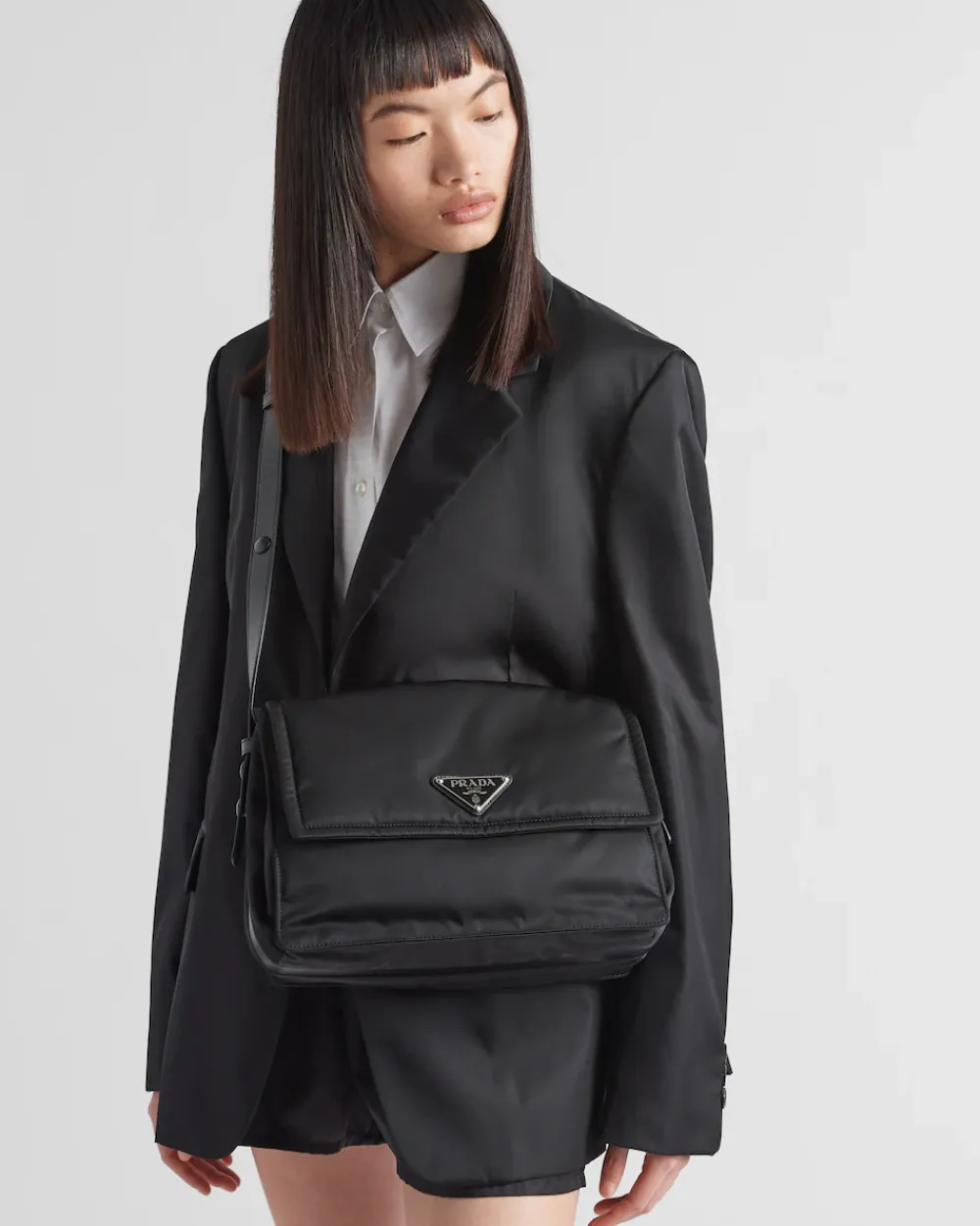 Mujer Prada COLECCIÓN FEMENINA|BOLSOS DE HOMBRO^Bandolera Mediana De Re-nylon Acolchado