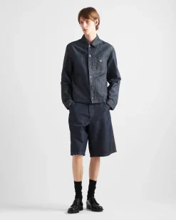 Hombre Prada TEJIDO VAQUERO^Bermudas De Cambray