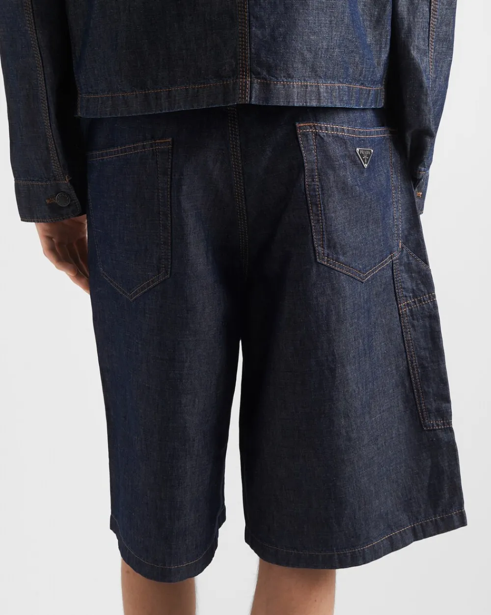 Hombre Prada TEJIDO VAQUERO^Bermudas De Cambray