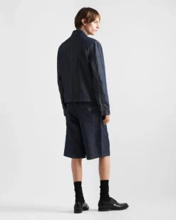 Hombre Prada TEJIDO VAQUERO^Bermudas De Cambray