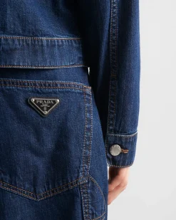 Hombre Prada TEJIDO VAQUERO^Bermudas De Denim Ligero