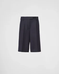 Mujer Prada PANTALONES LARGOS Y CORTOS^Bermudas De Gabardina