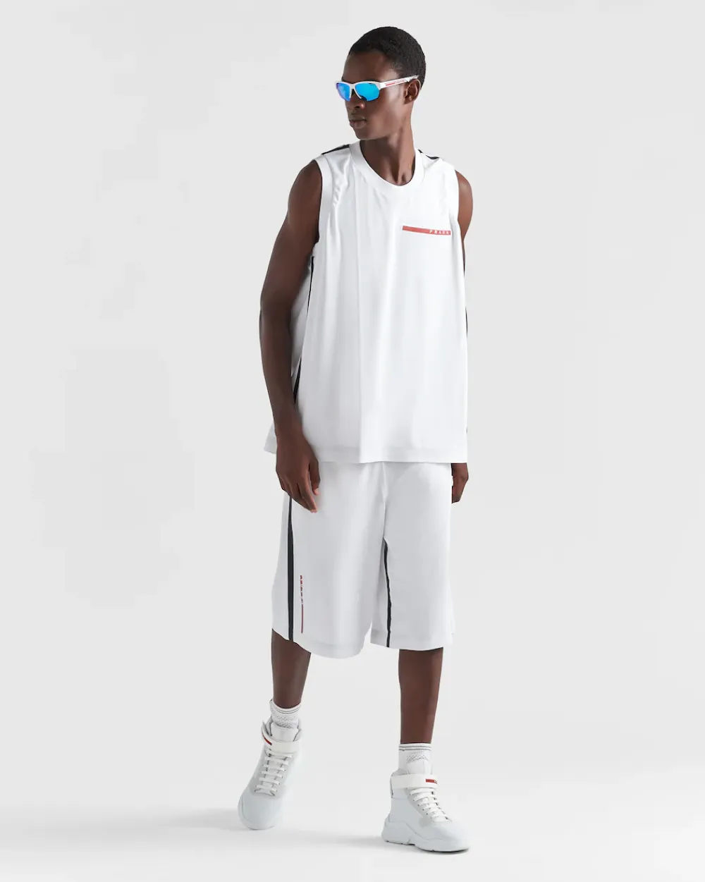 Hombre Prada ROPA^Bermudas De Piqué Con Costuras De Cinta
