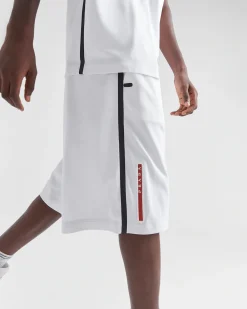 Hombre Prada ROPA^Bermudas De Piqué Con Costuras De Cinta