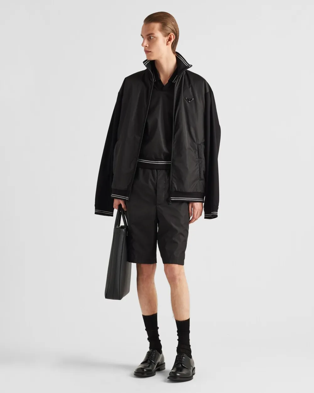 Hombre Prada ROPA DEPORTIVA Y SUDADERAS^Bermudas De Piqué Con Detalles De Re-nylon