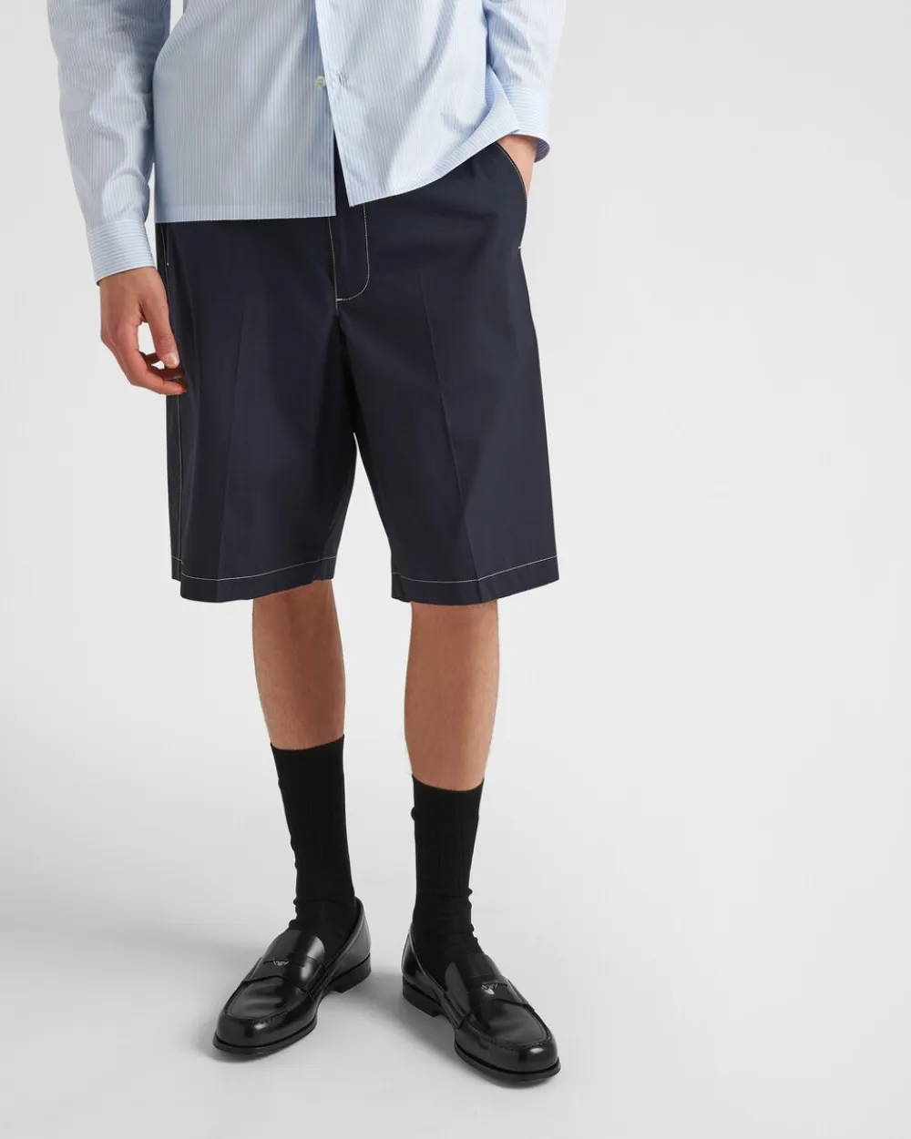 Hombre Prada PANTALONES Y BERMUDAS^Bermudas De Popelín Elástico