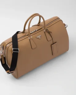 Hombre Prada BOLSOS DE VIAJE^Bolsa De Lona En Piel Saffiano