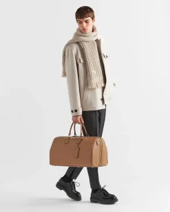 Hombre Prada BOLSOS DE VIAJE^Bolsa De Lona En Piel Saffiano