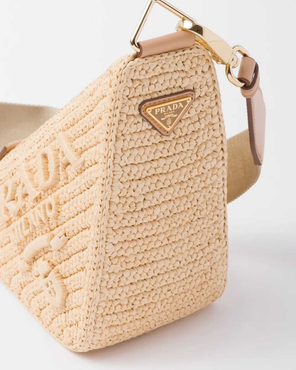 Mujer Prada PRADA SUMMER BAGS|BOLSOS DE HOMBRO^Bolso Bandolera De Croché Con Triángulo De