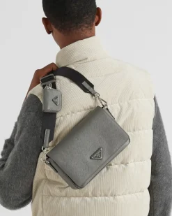 Hombre Prada BOLSOS MENSAJEROS^Bolso Bandolera De Piel Saffiano